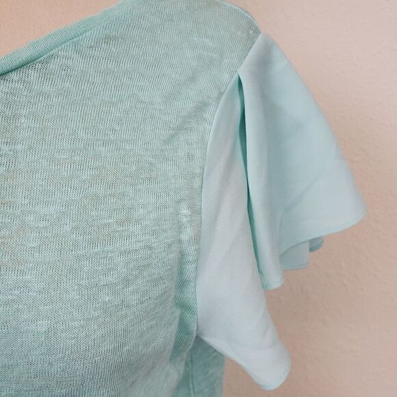 Banana republic light blue linen top short sleeve - Picture 7 of 7